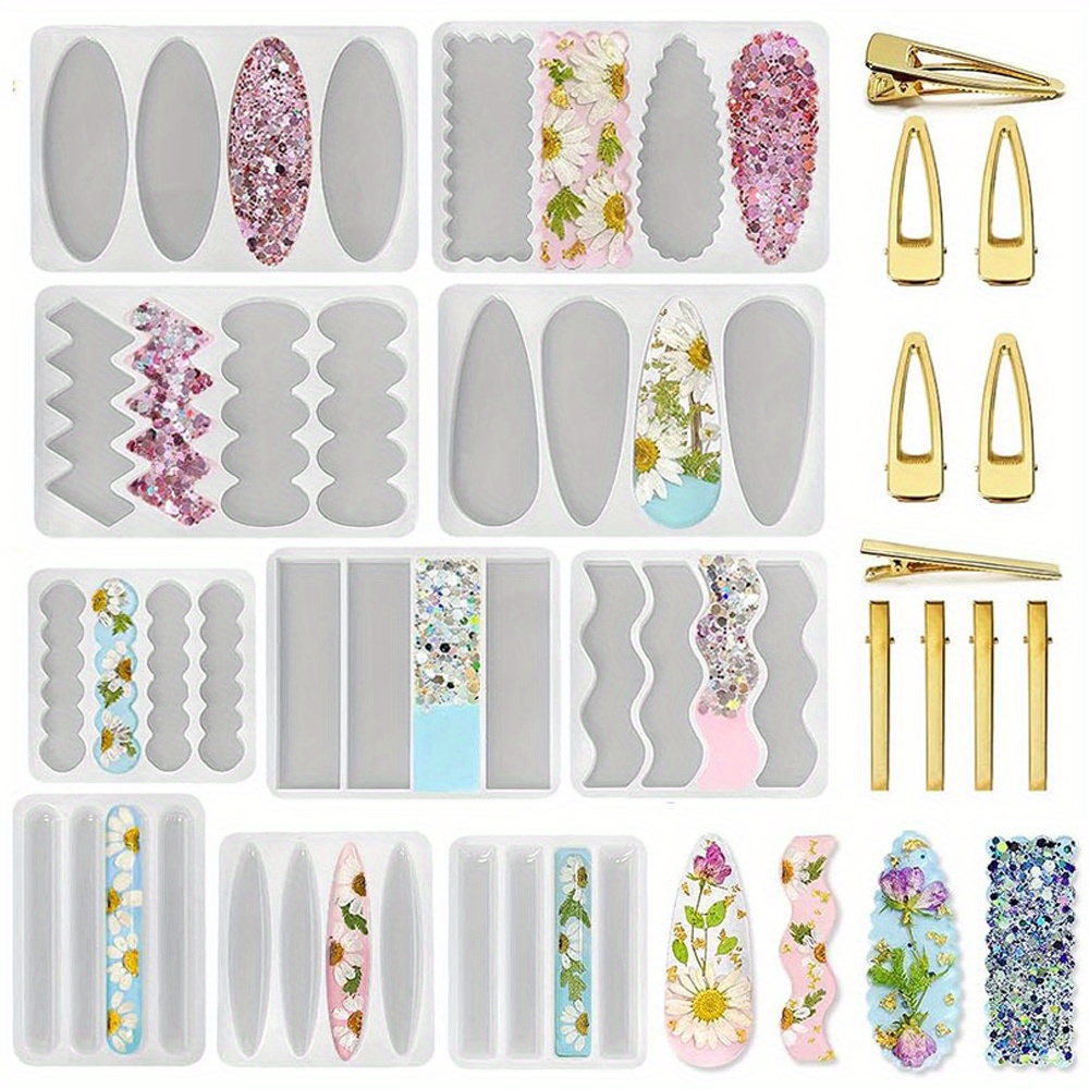 Silicone Epoxy Resin Molds Set - Zestaw 10 głębokich form silikonowych do