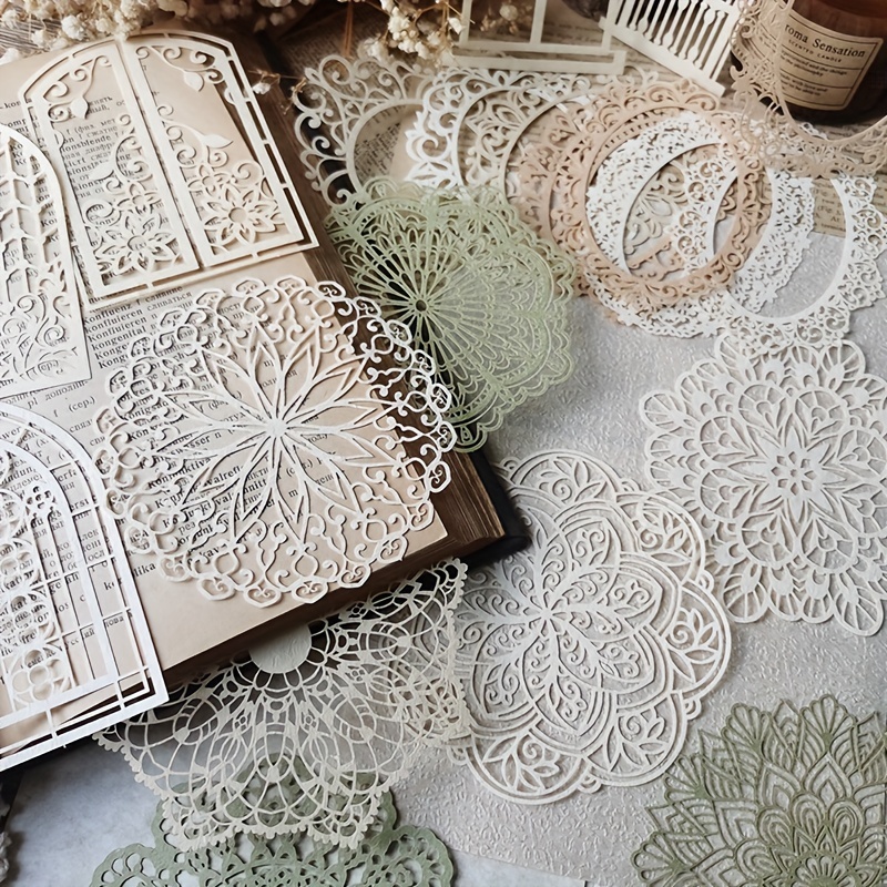 Vintage Junk Journal Scrapbooking Paper - 10 sztuk koronki w stylu vintage