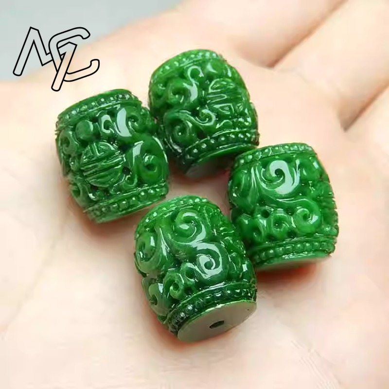 Beading - 5 sztuk naturalny zielony jadeit rzeźba