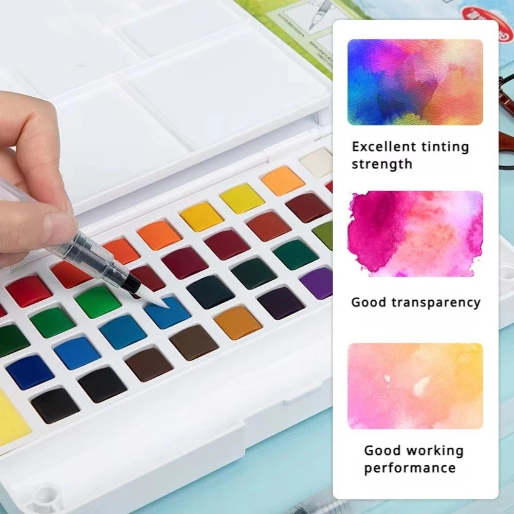 Watercolor Paint Set Solid Pigment - Zestaw farb akwarelowych w 12/18/24/36 kolorach,
