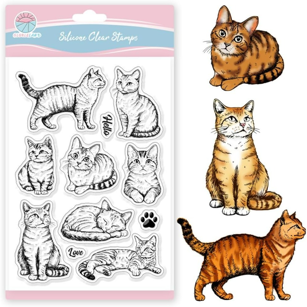 Clear Silicone Stamps For Card Making - Przezroczyste znaczki z kotem Realistyczne silikonowe