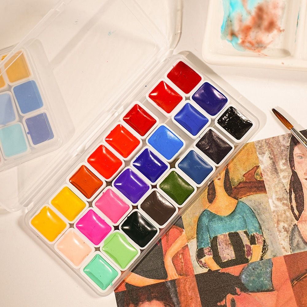 Zestaw farb akwarelowych 24 ko – Watercolor Paint Set Solid Pigment recenzja i cena