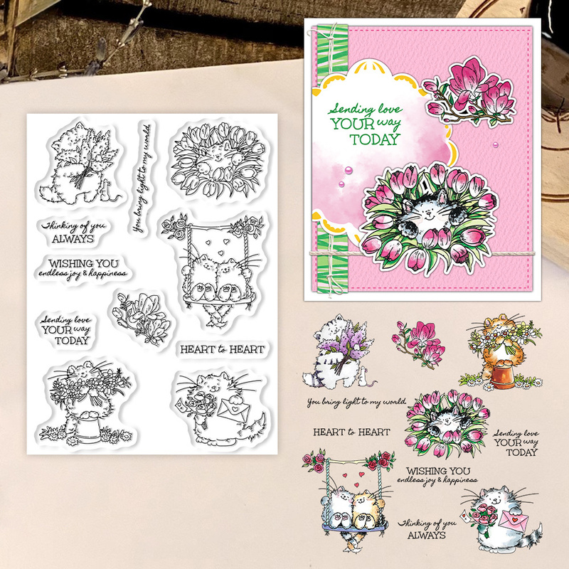Suncraft Urocze Kotki i Kwiaty – Clear Silicone Stamps For Card Making recenzja i cena