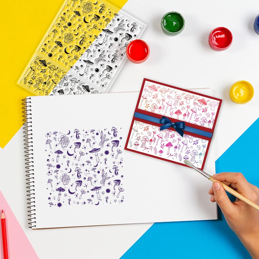 Tło grzybów wyraźne znaczki ro – Clear Silicone Stamps For Card Making recenzja i cena