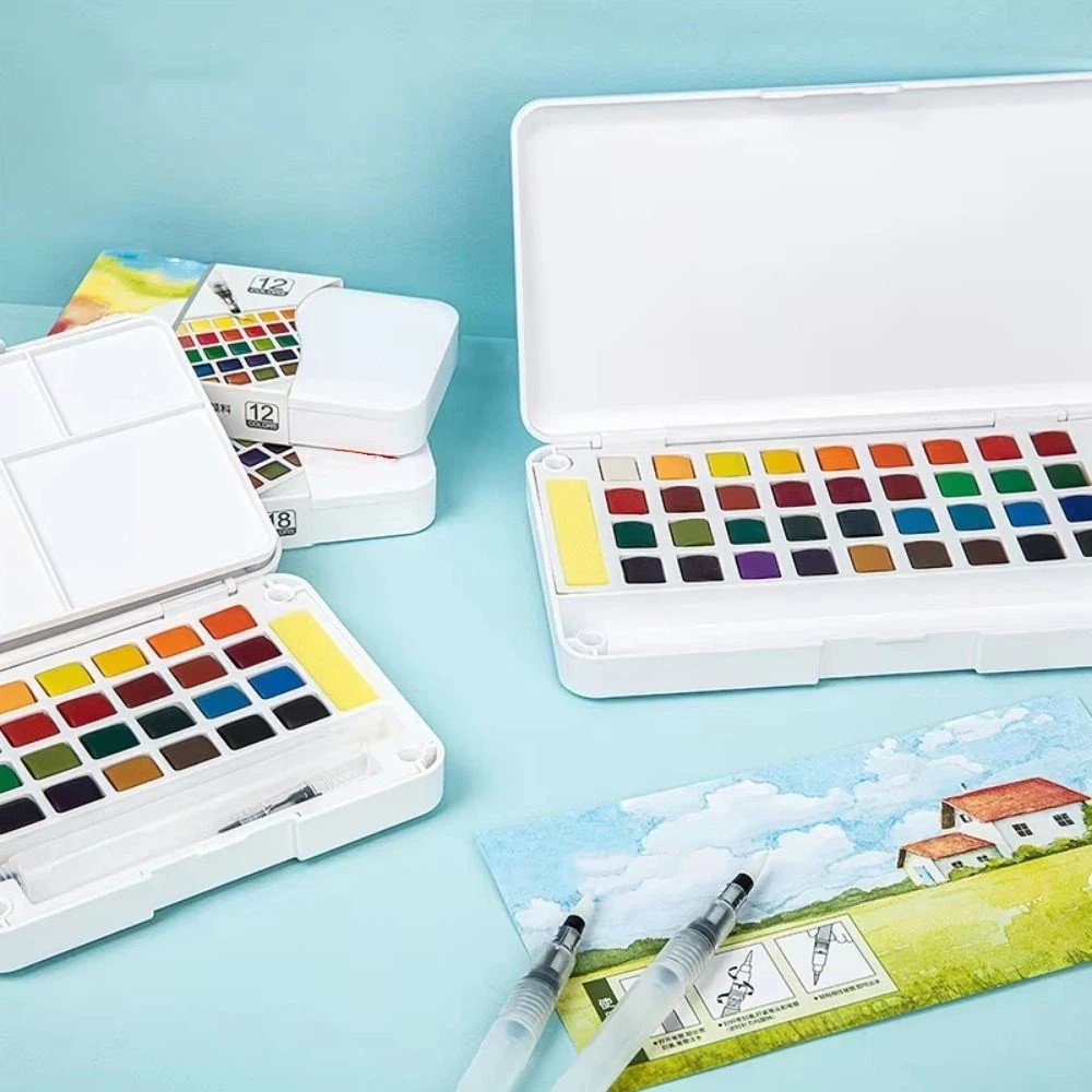 Zestaw farb akwarelowych w 12/ – Watercolor Paint Set Solid Pigment recenzja i cena