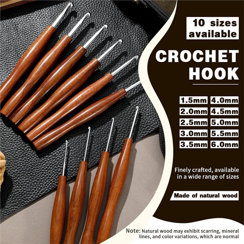 AS94 – zestaw 5 szydełek, 5 ró – Wooden Crochet Hooks Ergonomic Handle recenzja i cena