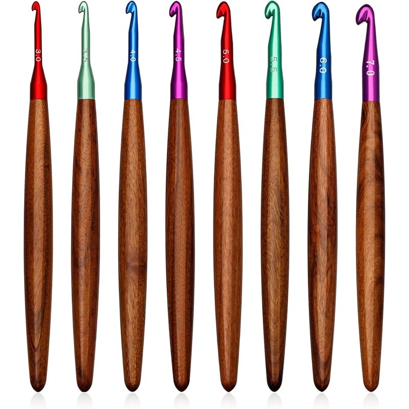 AB34 - Aluminiowe szydełka z d – Wooden Crochet Hooks Ergonomic Handle recenzja i cena